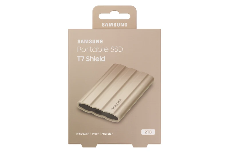 Samsung Portable SSD T7 Shield USB 3.2 Gen Micro-Portable Beige Wood MU-PE2T0K/AM