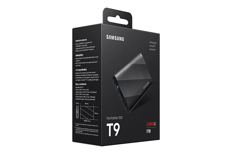 Samsung Portable SSD T9 Black | Samsung Canada