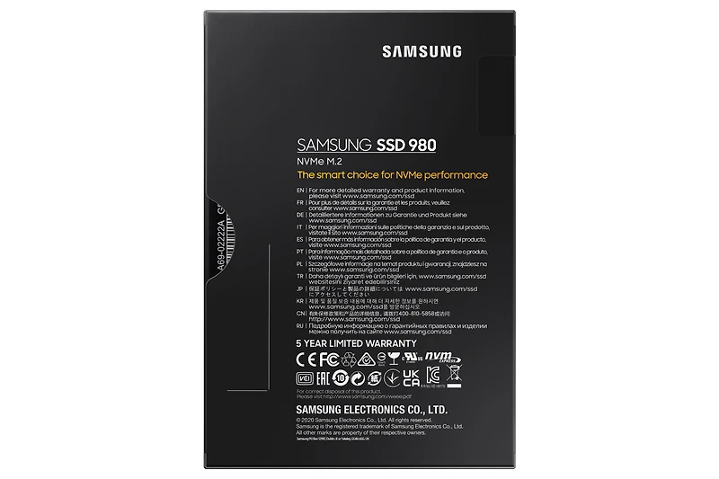 980 PCIe 3.0 NVMe M.2 SSD, 500 GB
