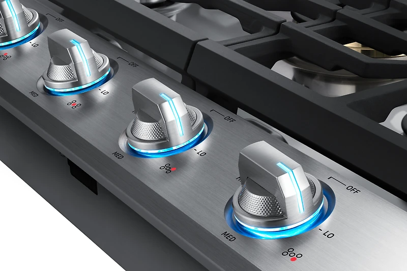 30" Smart Gas Cooktop with 22K BTU Dual Power Burner | Samsung Canada