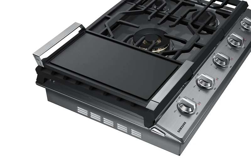 30" Smart Gas Cooktop with 22K BTU Dual Power Burner | Samsung Canada