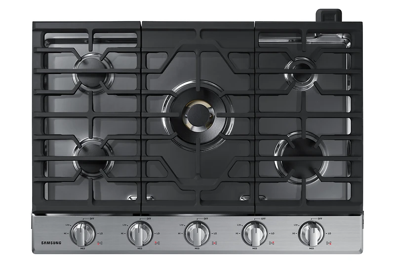 30" Smart Gas Cooktop with 22K BTU Dual Power Burner | Samsung Canada