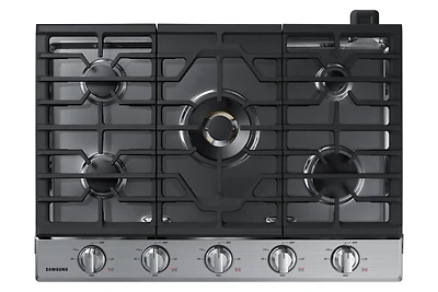 30" Smart Gas Cooktop with 22K BTU Dual Power Burner | Samsung Canada