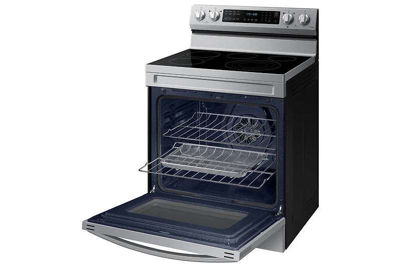 30" 6.3 cu. Ft. Smart Electric Freestanding True Convection Range with Air Fry | Samsung CA