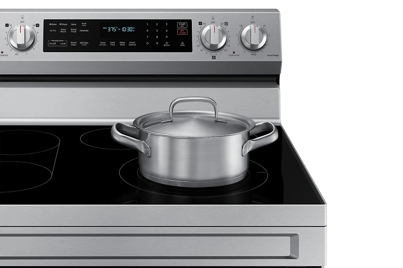 30" 6.3 cu. Ft. Smart Electric Freestanding True Convection Range with Air Fry | Samsung CA