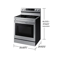 30" 6.3 cu. Ft. Smart Electric Freestanding True Convection Range with Air Fry | Samsung CA