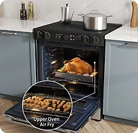 6.3 cu.ft. Electric Slide-In Dual Door Range with Illuminated Knobs | Samsung Canada