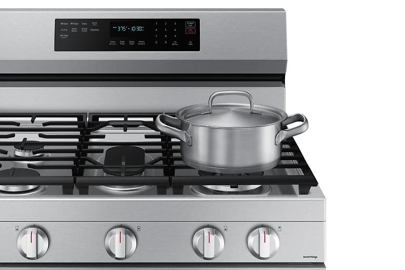 30" 6.0 cu. Ft. Smart Gas Freestanding True Convection Range with Air Fry | Samsung Canada