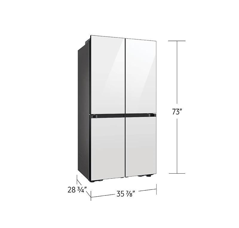 36" 23 cu.ft. Bespoke Counter Depth 4-Door Flex Fridge with Beverage Center | Samsung Canada