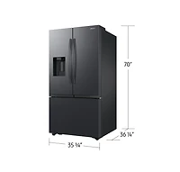 36" 3-Door Fridge with Ice/water dispenser and Freezer Ice Maker | Samsung Canada
