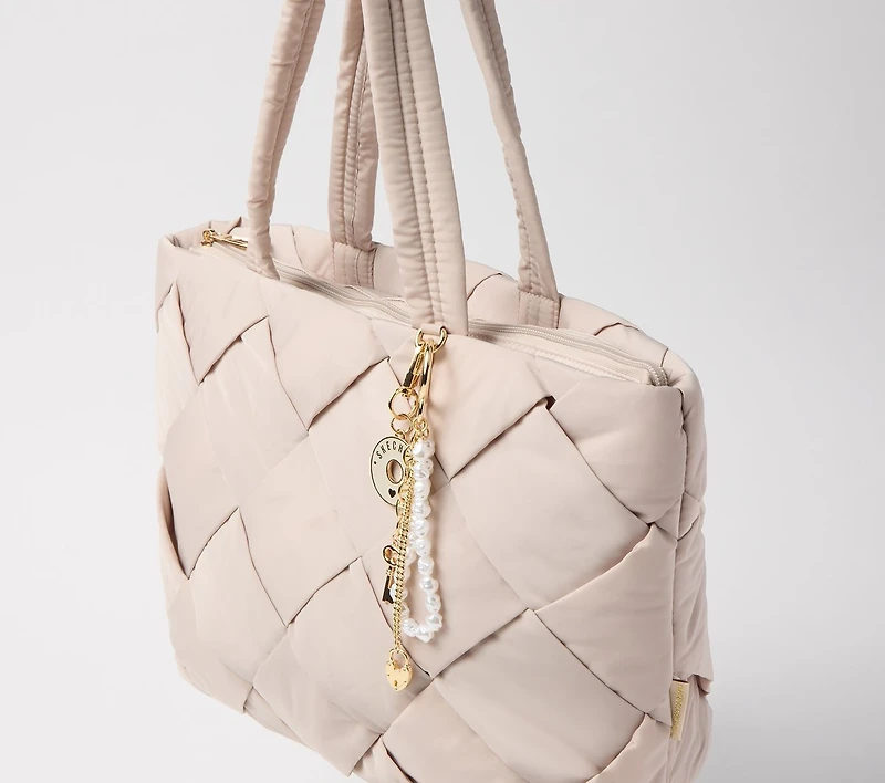 Pearl Lock And Key Bag Charm