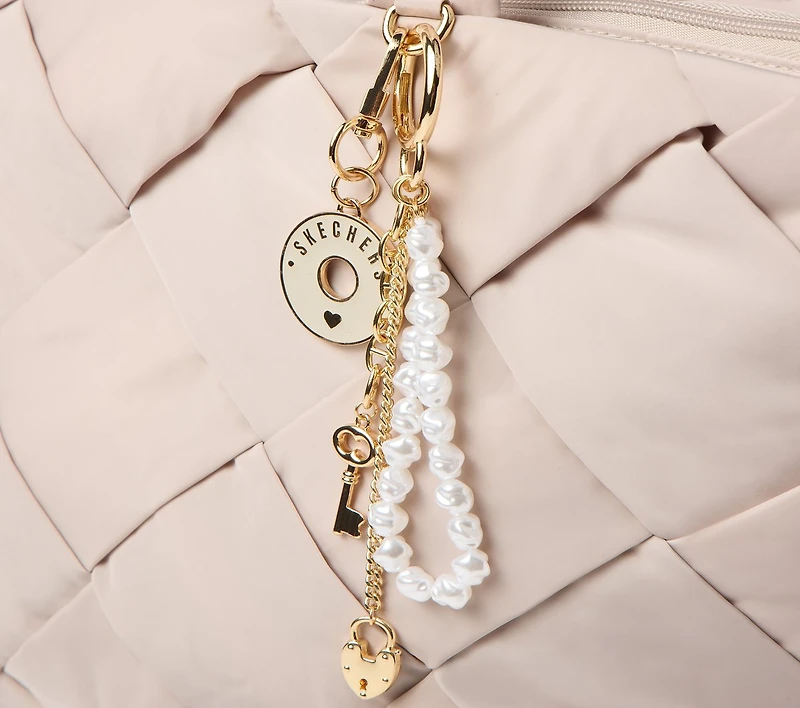 Pearl Lock And Key Bag Charm