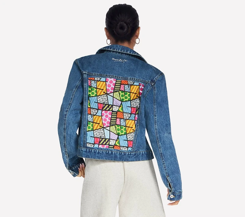 Britto: Joyful Mosaic Denim Jacket