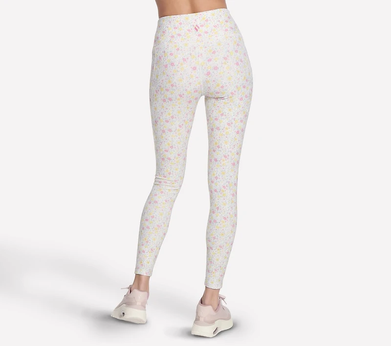 GO WALK Rib Floral Full Length High-Waisted Legging