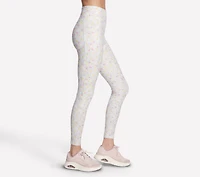 GO WALK Rib Floral Full Length High-Waisted Legging