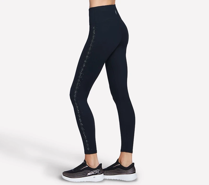 GO WALK Diamond-Studded Full Length High-Waisted Legging