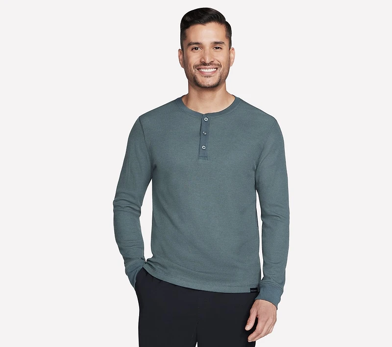 GO KNIT Waffle Henley