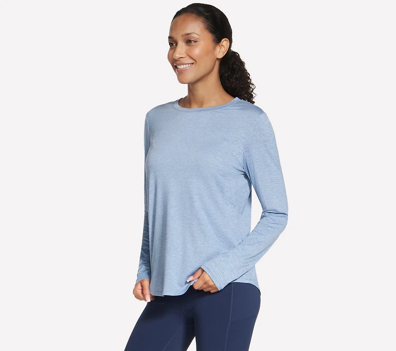GO DRI Swift Stripe Long Sleeve Crew