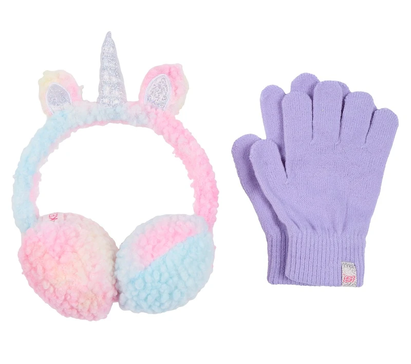 Tie Dye Unicorn Earmuff and Glove Set