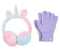 Tie Dye Unicorn Earmuff and Glove Set