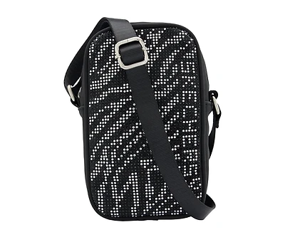 Rhinestone Zebra Phone Bag