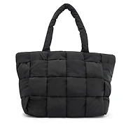 Quilted Checkered Shopper Bag