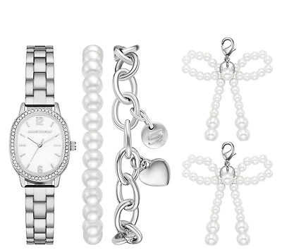 Charm Pearl Bows Watch Set