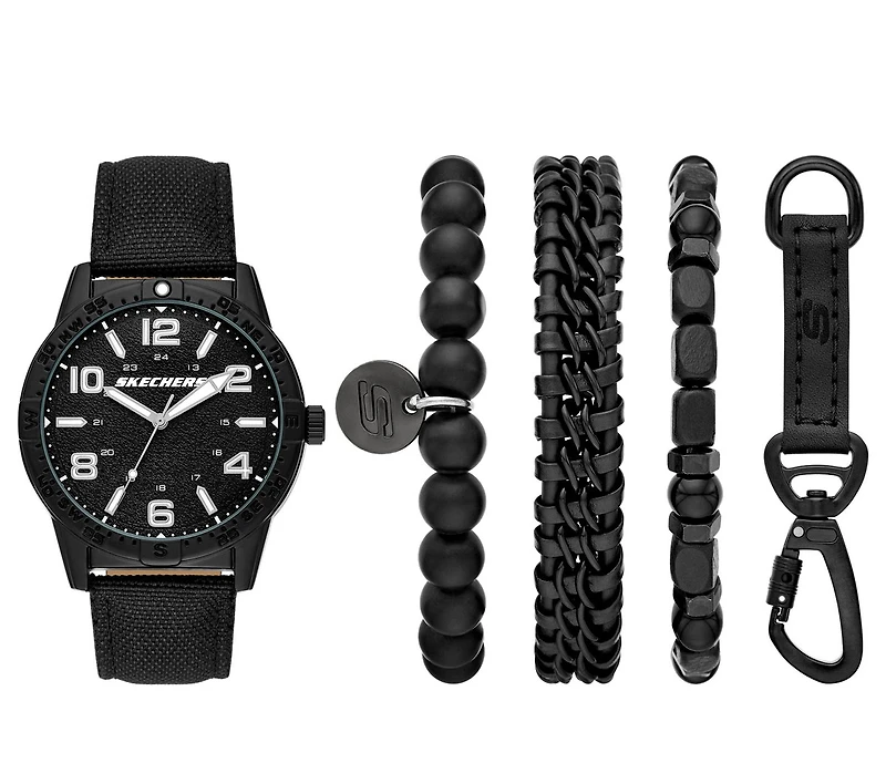 Black Bracelets Tool Watch Set