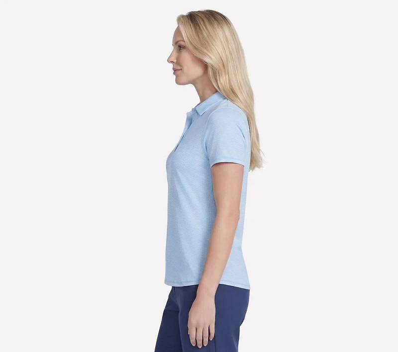 Short Sleeve On The Green Striped Polo