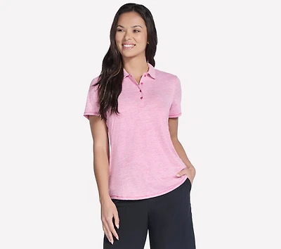 Short Sleeve On The Green Striped Polo
