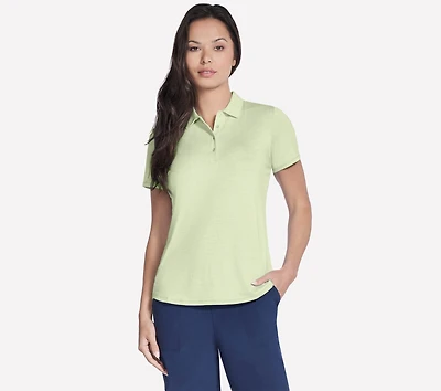 Short Sleeve On The Green Striped Polo