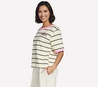 Britto: Hearts Striped Ringer Tee