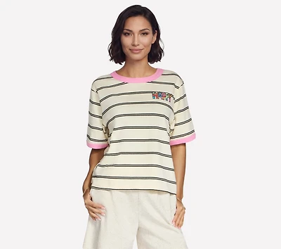 Britto: Hearts Striped Ringer Tee
