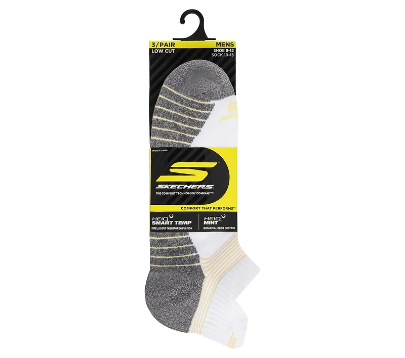 3 Pack Men's Lowcut Stripe Tab Socks