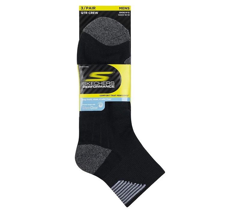 3 Pack Men's Half Terry Quarter Crew Socks