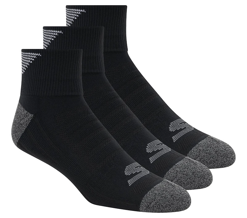 3 Pack Men's Half Terry Quarter Crew Socks