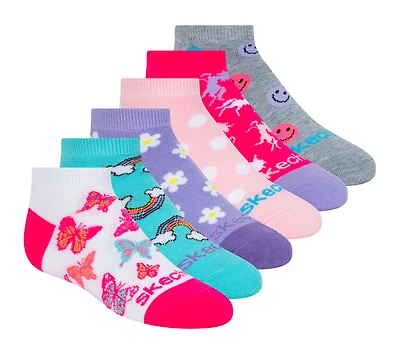 6 Pack Low Cut Multicolor Print Socks