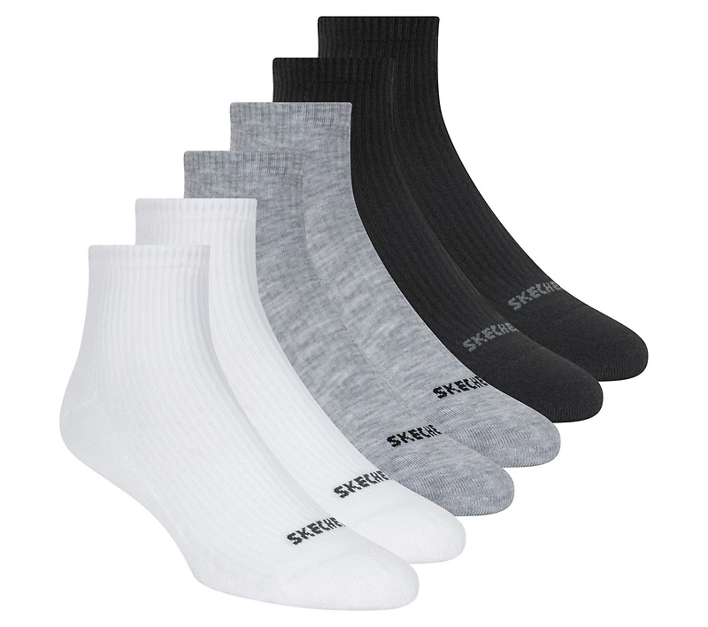 6 Pack Quarter Crew Socks