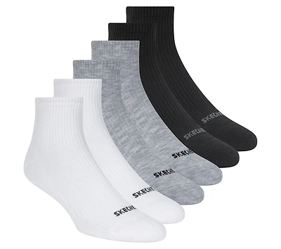 6 Pack Quarter Crew Socks