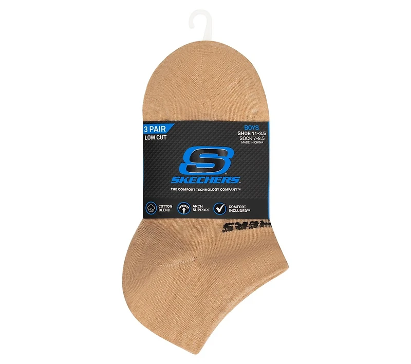 3 Pack Boys' Low Cut Cotton Socks