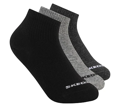 3 Pack Boys' Quarter Crew Cotton Socks