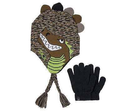 Camo Dino Hat and Glove Set