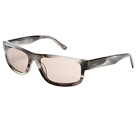 Elevated Rectangle Shiny Horn Sunglasses