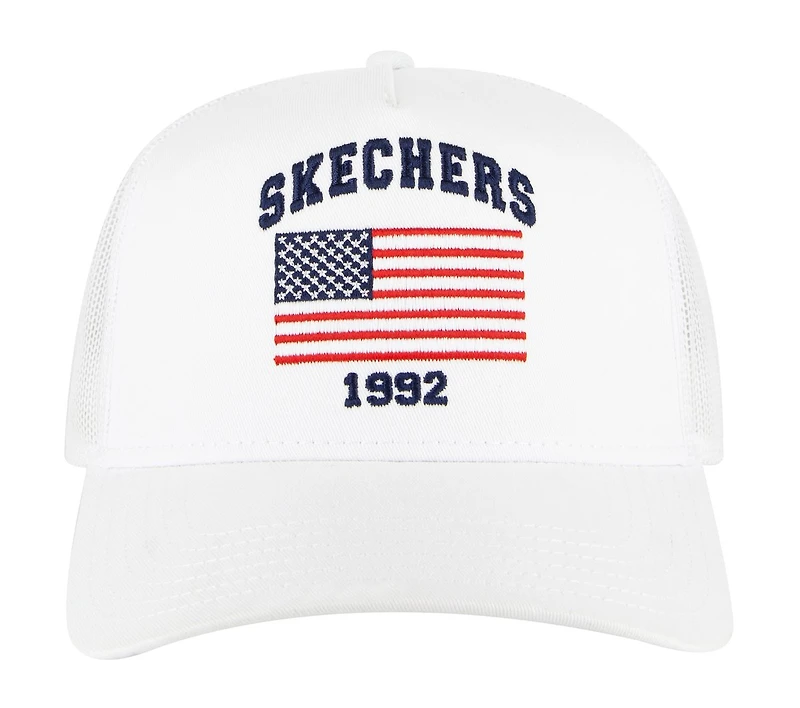 Skechers Accessories USA Flag Trucker Hat