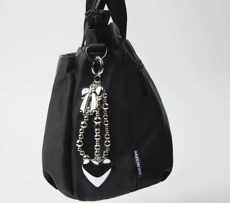 Silver Heart Bag Charm