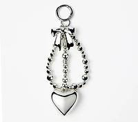 Silver Heart Bag Charm