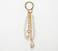 Pearl Lock And Key Bag Charm