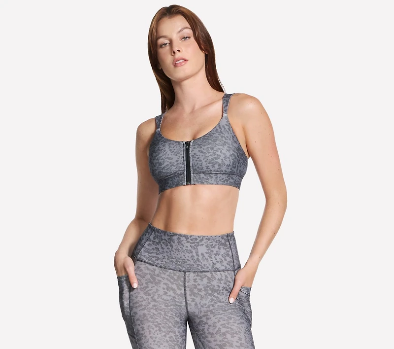 GO WALK Evolution Printed Zip Front Bra