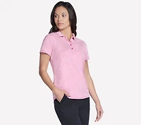 Short Sleeve On The Green Striped Polo