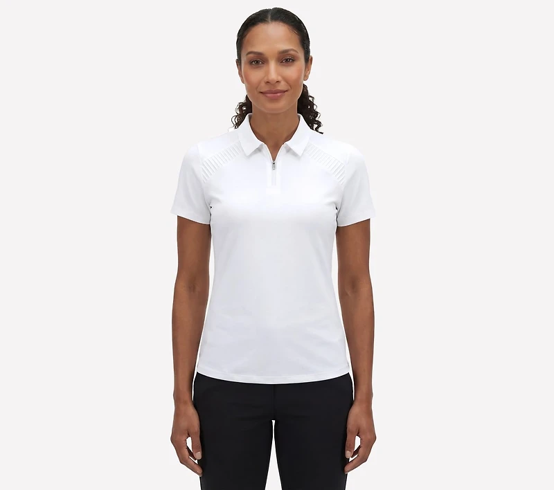 GO GOLF Short Sleeve Birdie Zip Front Polo